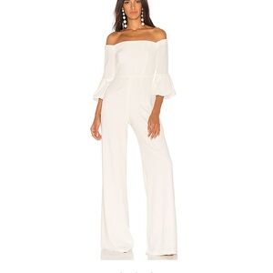 Jay Godfrey Griffith Off-the-Shoulder Puff-Sleeve Wide-Leg Jumpsuit Sz 4